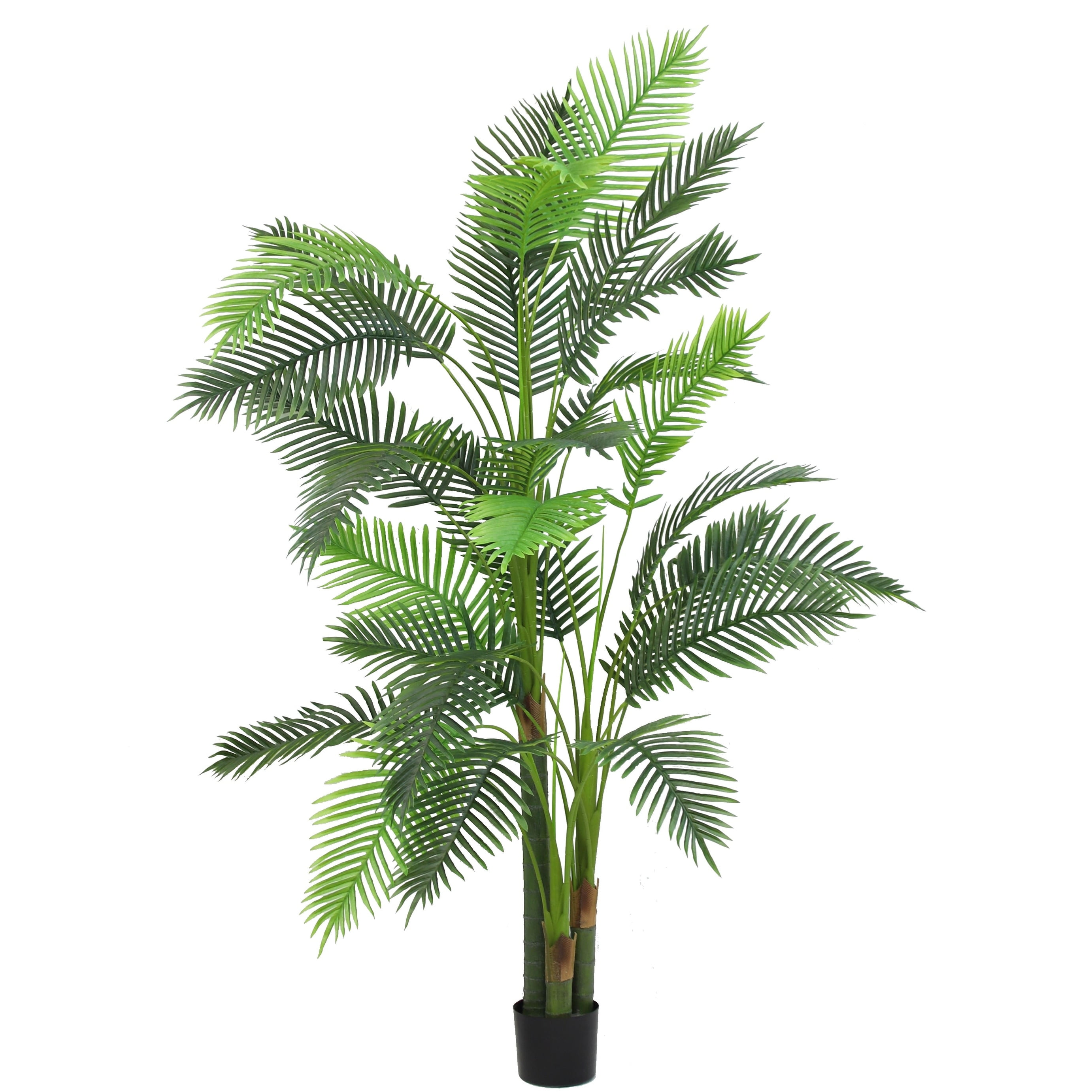 84" Green Silk Paradise Palm Tree in Black Matte Planter Pot