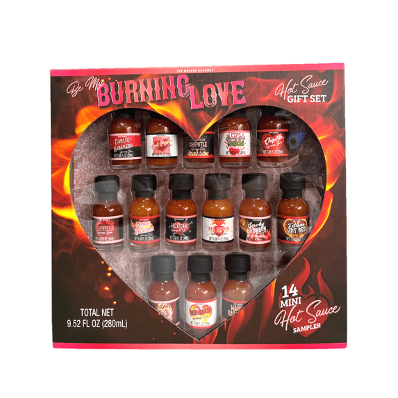 The Modern Gourmet, Mini Hot Sauce Lover - 14 PK, Valentine Gift, Food Form Liquid