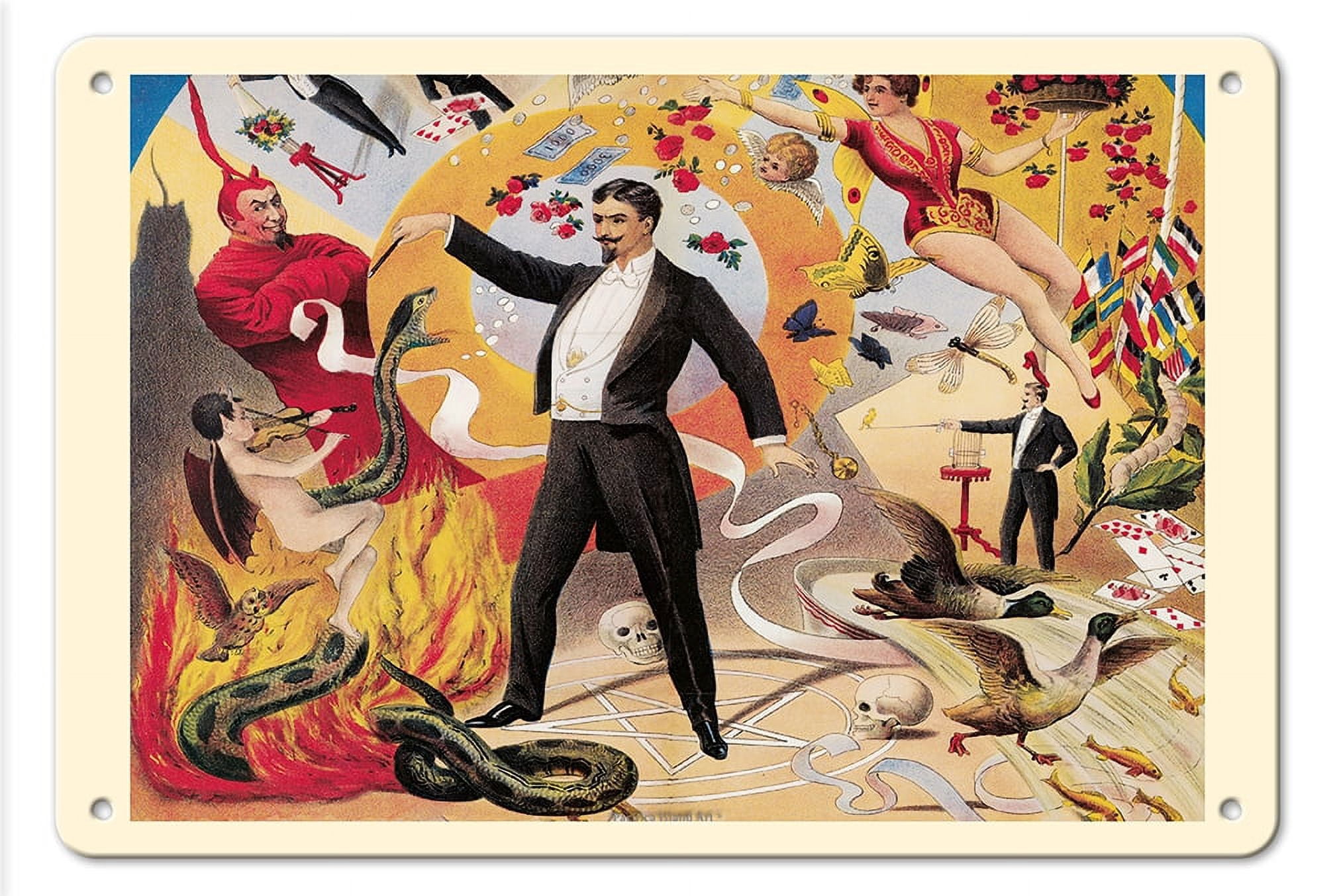 The Modern Magician - Vintage Magic Poster c.1880 - 8 x 12 inch Vintage ...