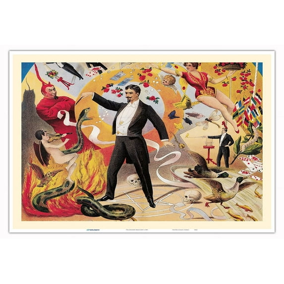 The Modern Magician - Vintage Magic Poster c.1880 - Master Art Print (Unframed) 13in x 19in