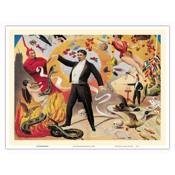 The Modern Magician - Vintage Magic Poster c.1880 - Master Art Print (Unframed) 9in x 12in