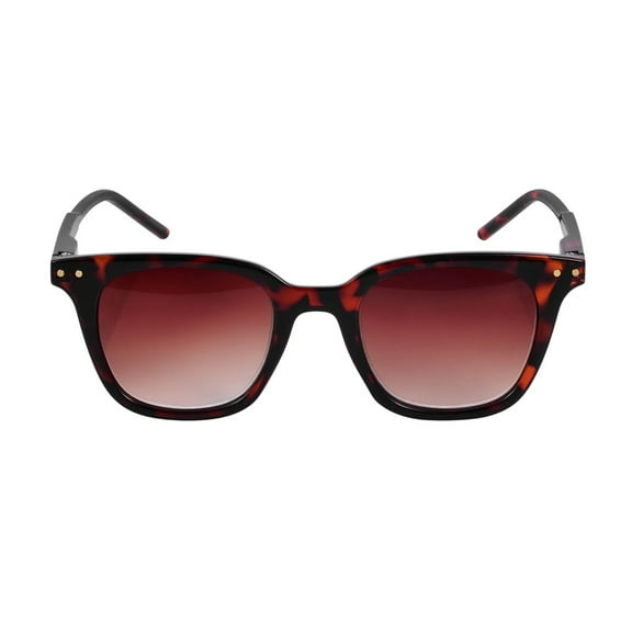 "The Modish" Women's Fashion Reading Sunglasses – Full Lens, No Bifocal, UV Protection, Stylish & Comfortable - Tortoise - 2.50