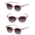 thumbnail image 1 of "The Modish" Womens Fashion Reading Sunglasses – Full Lens Reader, UV Protection, Stylish & Comfortable (3 Pack) - Glacier Pink/Glacier Pink - 3.00, 1 of 5