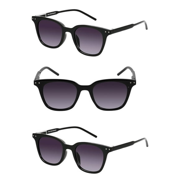 "The Modish" Womens Fashion Reading Sunglasses – Full Lens Reader, UV Protection, Stylish & Comfortable (3 Pack) - Jet/Jet - 2.50