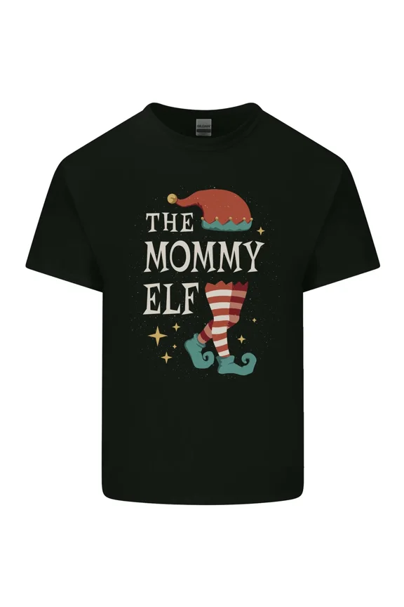 The Mommy Elf Family Matching Christmas Holiday Gift Unisex T-Shirt, up to Size 5XL