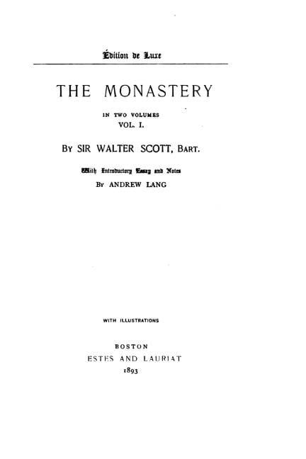 The Monastery - Vol. I, (Paperback)