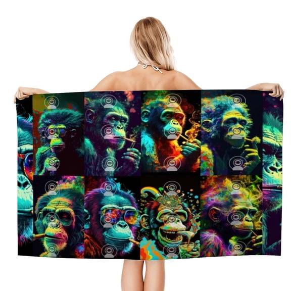 The Monkey Gifts Beach Towel for Women Girl Birthday Inspired Fan Bath Outdoor Music Lover