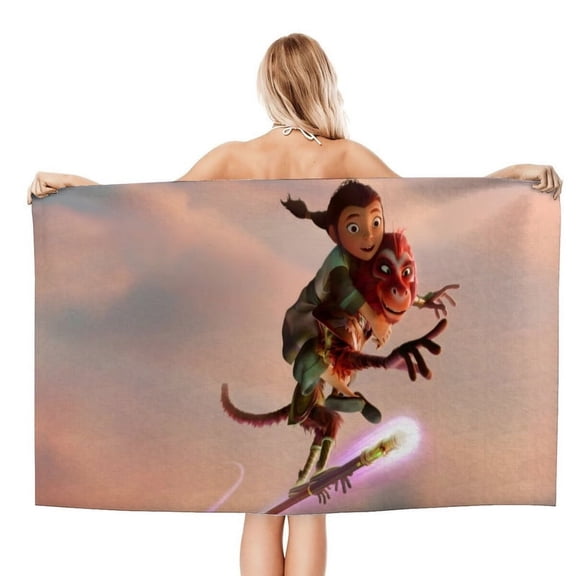 The Monkey King Cartoon Gifts Beach Towel for Women Kids Birthday Bath Outdoor Quick Dry Lightweight 30.7×63in