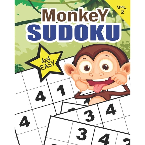 The Monkey: Monkey Sudoku Vol. 2 Easy: Educational brain games for kids, with easy 4x4 grid puzzles (Paperback)