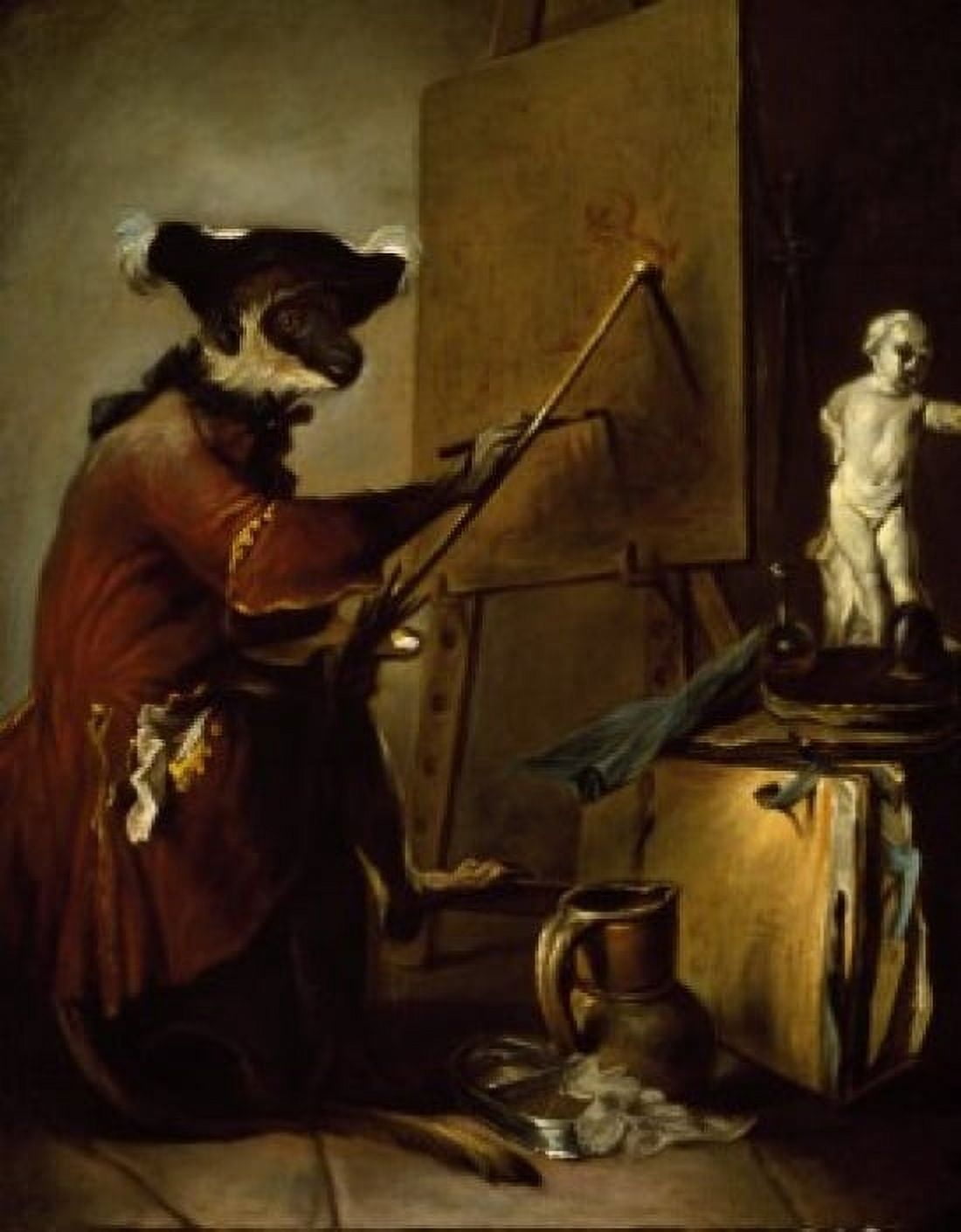 The Monkey Painter by Jean-Simeon Chardin (1699-1779) France Paris Musee du Louvre Canvas Art - Jean-Simeon Chardin (24 x 36)