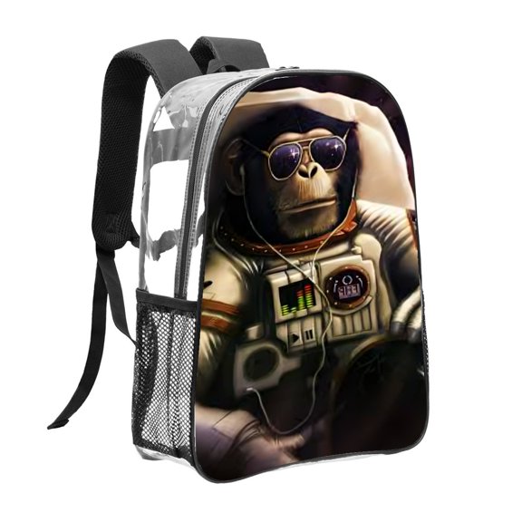 The Monkey Pattern Transparent Backpack Lightweight And fashionable Showcasing Personality And Leading The Trend