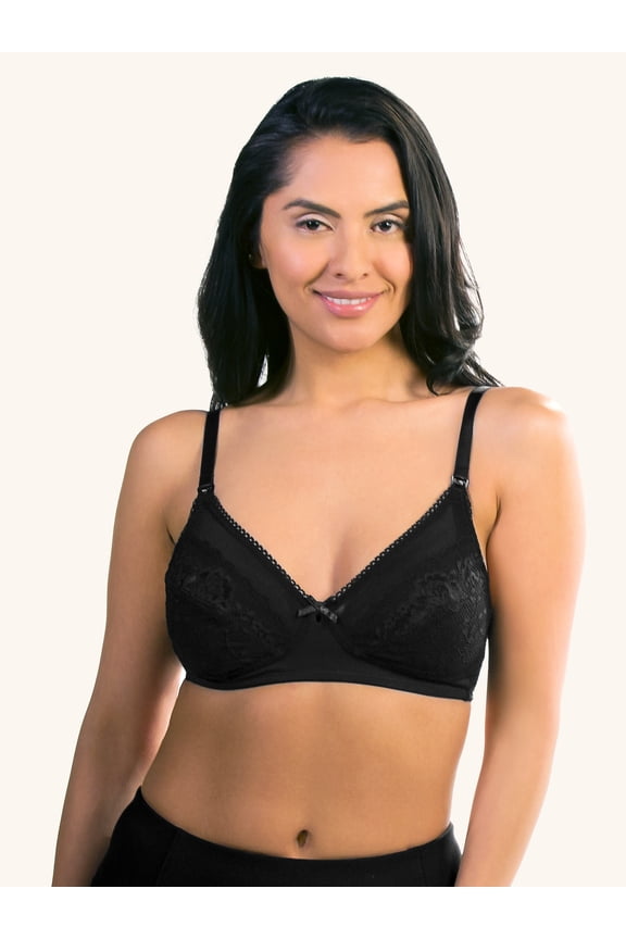 , The Monroe, Lace Nursing Bra, Unpadded Wireless, Drop Down Cups, Inner Sling, Nursing Clips, Breatable Comfort (Women's)