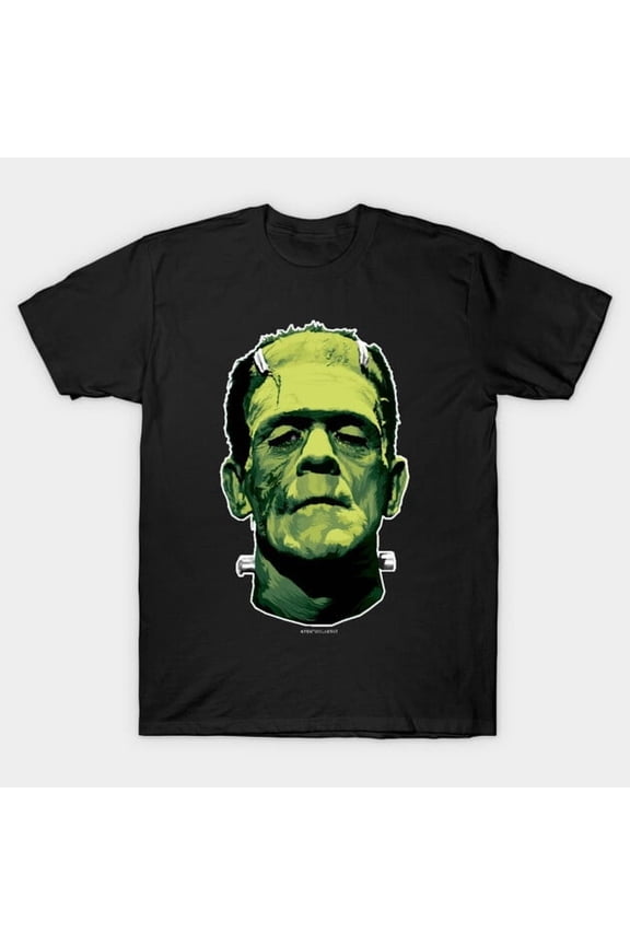 The Monster Classic Greens Version Frankenstein Horror Artwork Print, H37279 T-Shirt, for Men and Women, Up to Size 5XL