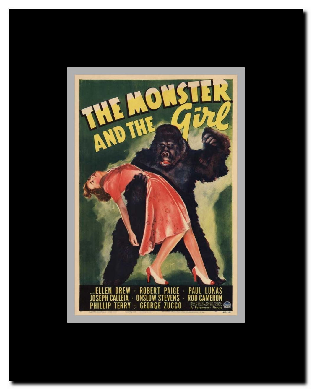 The Monster and the Girl Framed Movie Poster