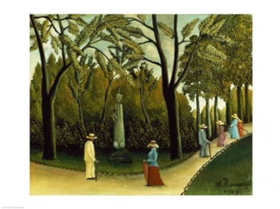 The Monument to Chopin in the Luxembourg Gardens 1909 Canvas Art - Henri Rousseau (24 x 18)