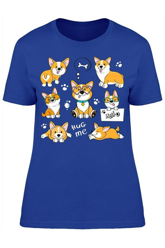 The Moods Of A Corgi T-Shirt Women -Image by Shutterstock, Female 3X-Large