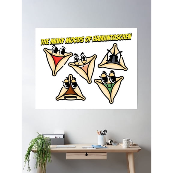 The Moods Of Hamentashen Poster Wall Art, Modern Wall Decor For Living Room Bedroom, 16x24 UNFRAMED