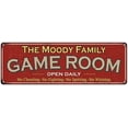 thumbnail image 1 of The Moody Family Red Game Room Metal 6x18 Sign 106180038248, 1 of 1