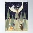 thumbnail image 1 of The Moon Forest Poster Wall Art, Modern Wall Decor For Living Room Bedroom, 8x12 UNFRAMED, 1 of 2