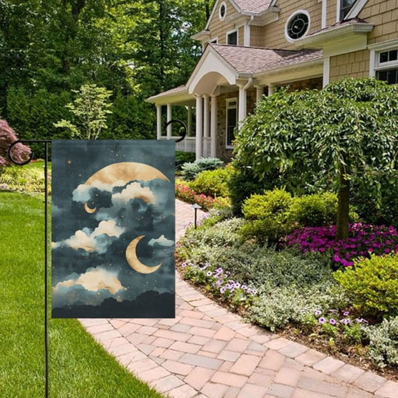 The Moon Hides A Sun Garden Flag 12x18 inch Double Sided Outside Yard Decorations for Home Outdoor