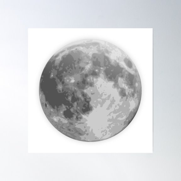 The Moon Poster Wall Art, Modern Wall Decor, 16x16 UNFRAMED