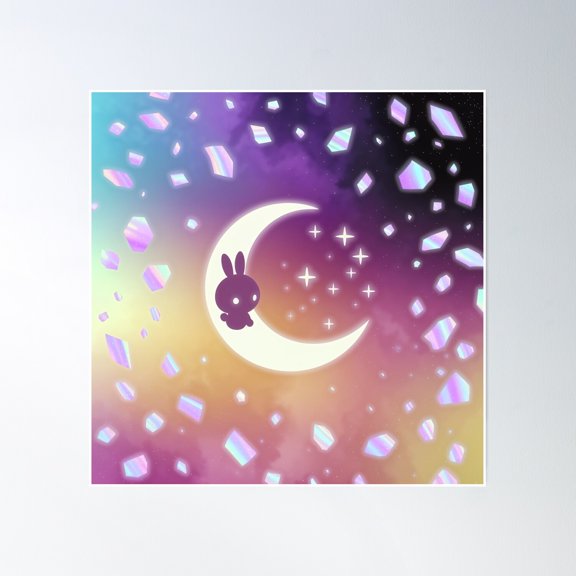 The Moon Rabbit Poster Wall Art, Modern Wall Decor, 30x30 UNFRAMED