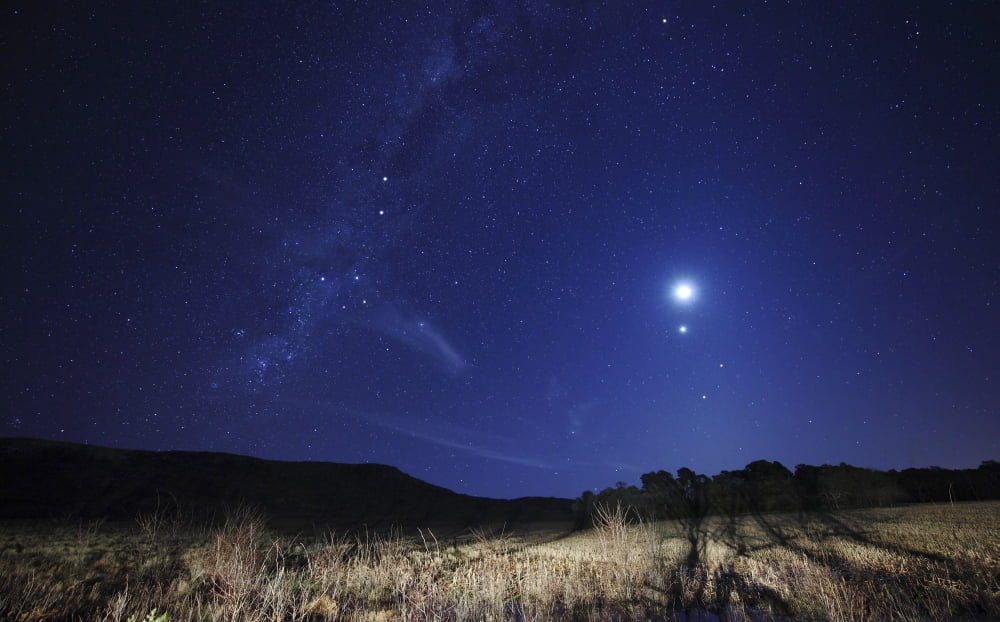 The Moon Venus Mars and Spica in a quadruple conjunction Canvas Art - Luis ArgerichStocktrek Images (18 x 11)