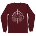 thumbnail image 1 of The Morbid the Merrier Long Sleeve Shirt Unisex 2X-Large Maroon, 1 of 5