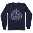 thumbnail image 1 of The Morbid the Merrier Long Sleeve Shirt Unisex 2X-Large Navy, 1 of 5