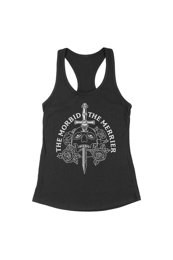 The Morbid the Merrier Tank Top Fitted Racerback Women's X-Large Black