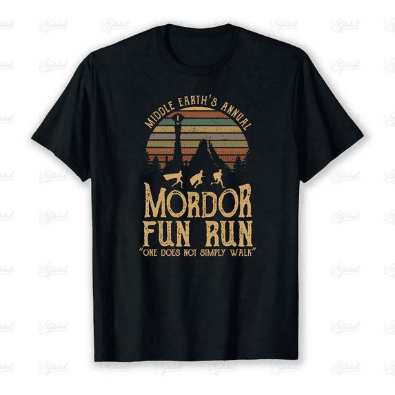 The Mordor Fun Run in Middle Earth, A Funny LOTR Race Parody Fan Unisex T-Shirt, up to size 5XL
