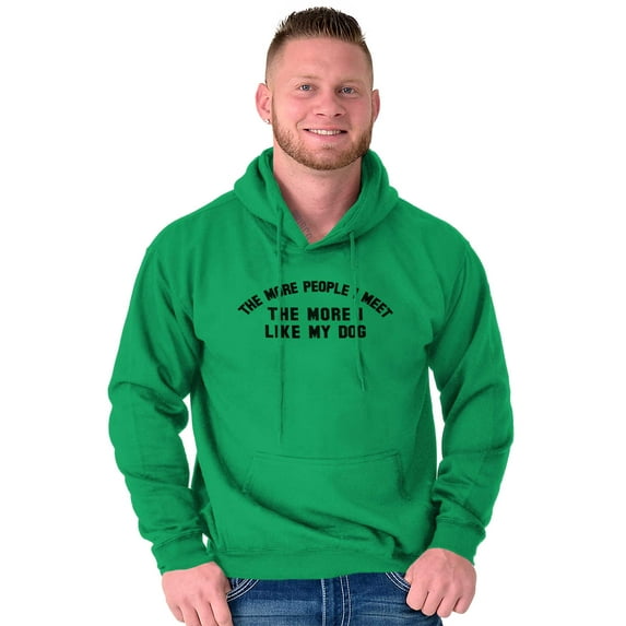 The More People I Meet I Like My Dog Unisex Plus Fleece Graphic Hoodie Brisco Brands 3X