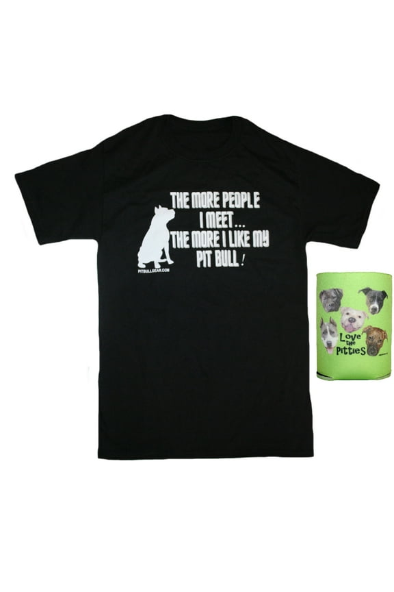 The More People I Meet Mens' Pit Bull Shirt & Can Holder Multi-pack Gift Accessories