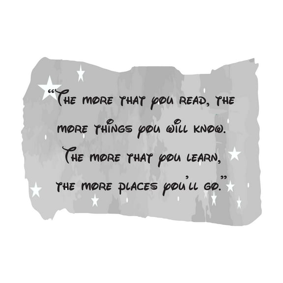 The More Places You'll Go More You Read More You Know Inspiring Quote Art Wall Art Sticker Designs Vinyl Stickers For Home House Walls Rooms Windows Bedroom Decoration Size (26x26 inch)