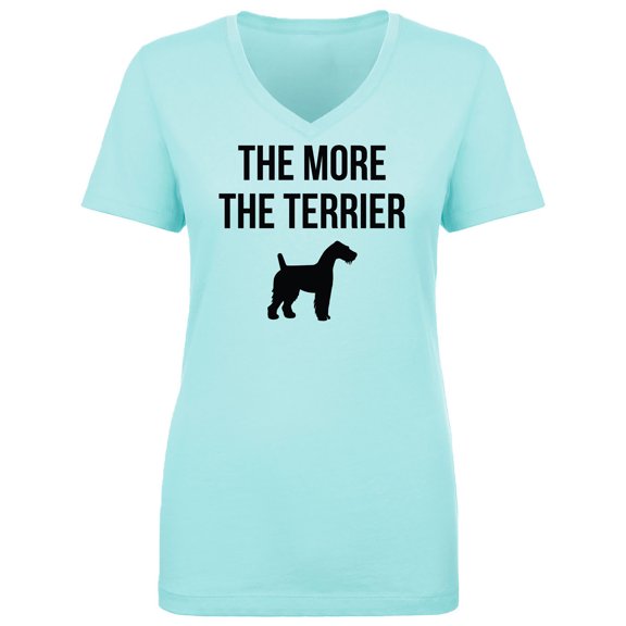 The More The Terrier Womens V-Neck T-Shirt