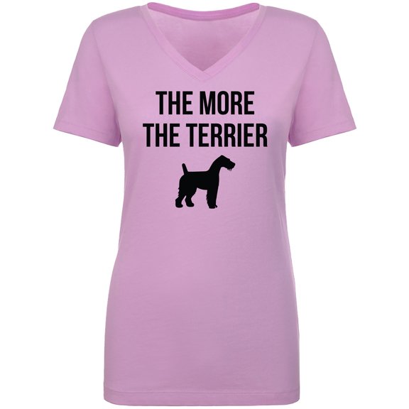 The More The Terrier Womens V-Neck T-Shirt
