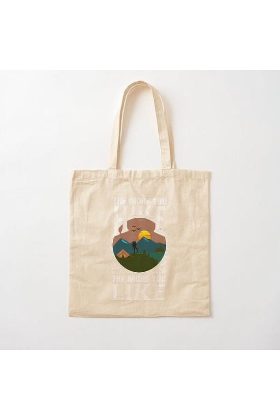 The More You Hike The More You Like Style 003 Canvas Tote Bags, Reusable Shopping Bag