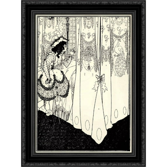 The Morning Dream 20x24 Black Ornate Wood Framed Canvas Art by Beardsley, Aubrey