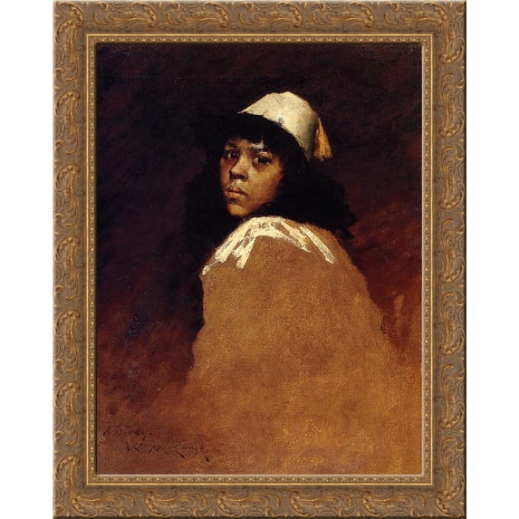 The Moroccan Girl 24x20 Gold Ornate Wood Framed Canvas Art by William Merritt Chase