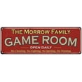 thumbnail image 1 of The Morrow Family Red Game Room Metal 8x24 Sign 108240038510, 1 of 1