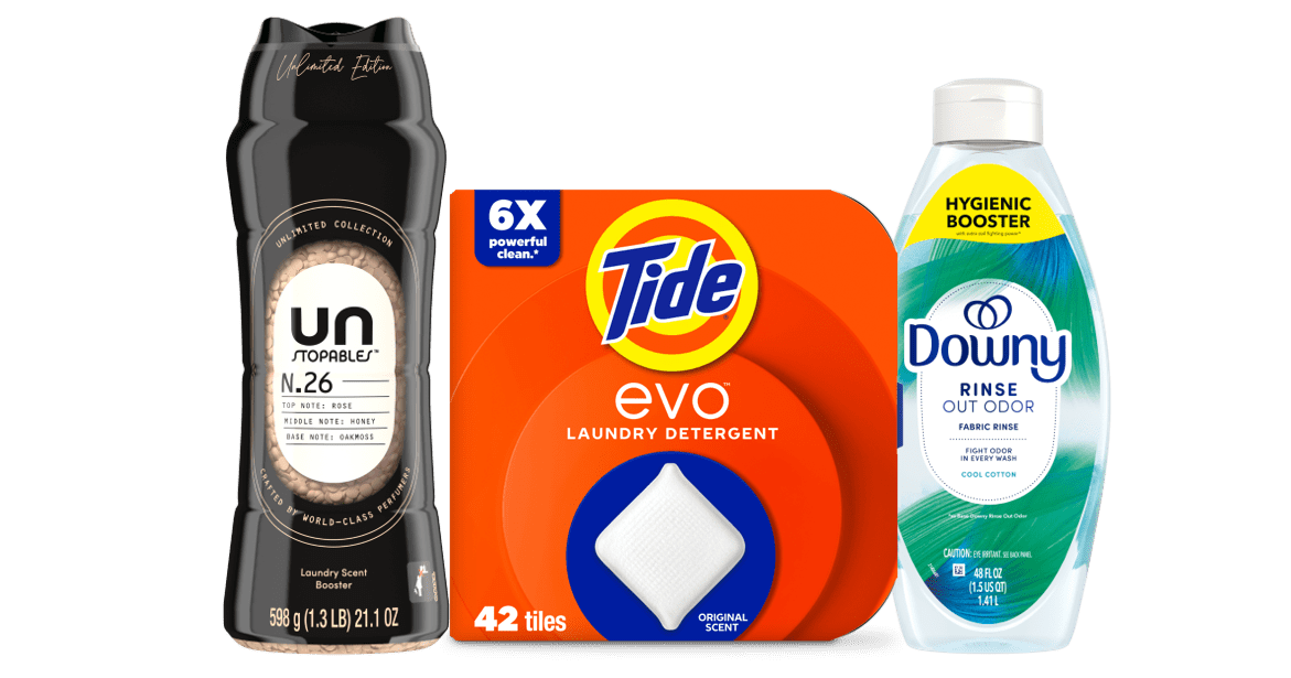The Most Effective Laundry Bundle with Tide Evo, Downy N.26 Beads, and Downy Cool Cotton Rinse