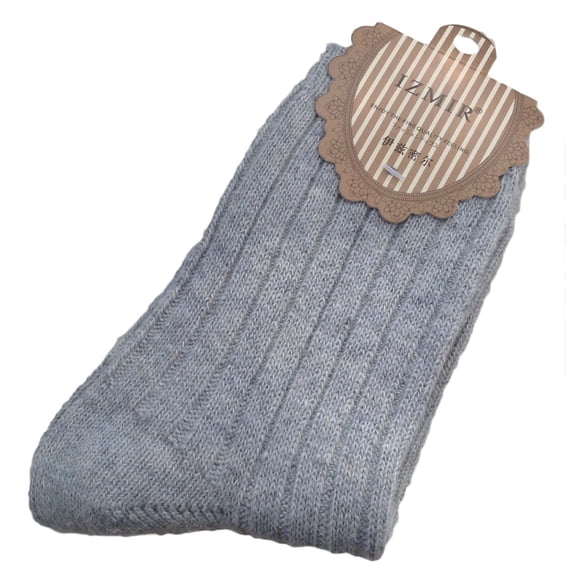 The Most Gorgeous 1 Pair Women's Wool Crew Socks Soft, Stong, Super Comfortable With Uniques Designs Size 6-9 Grey