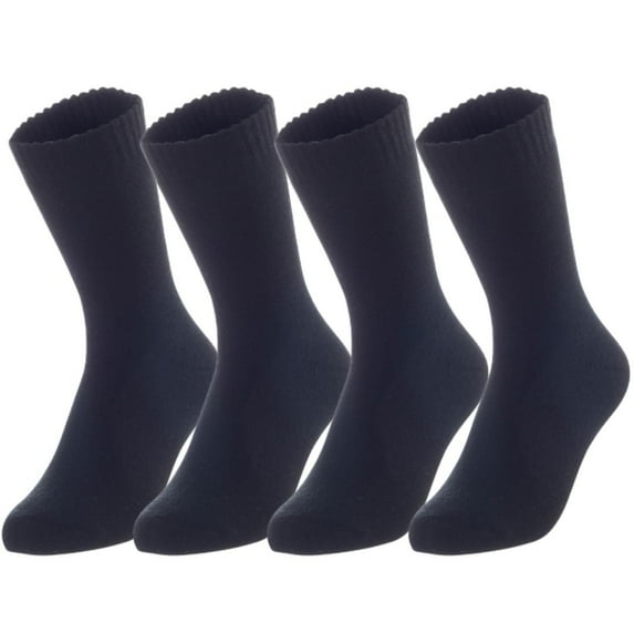 The Most Gorgeous 4 Pairs Women's Wool Crew Socks Soft, Strong, Super Comfortable With Unique Designs Plain Color Size 6-9 (Black)