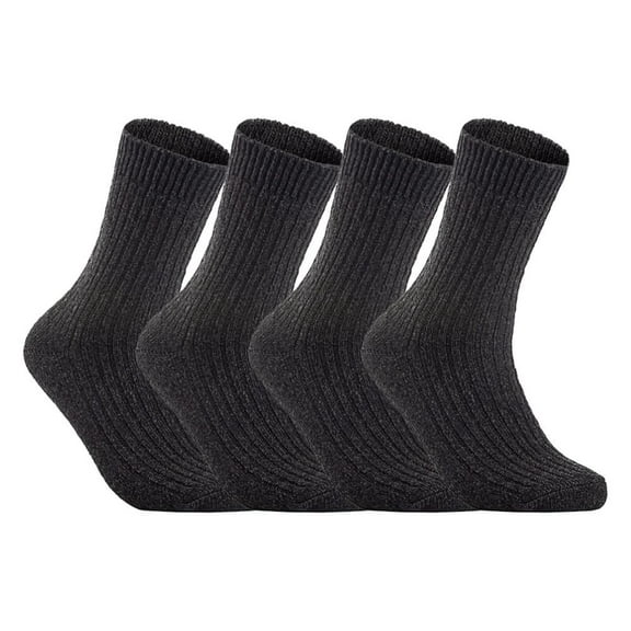 The Most Gorgeous 4 Pairs Women's Wool Crew Socks Soft, Strong, Super Comfortable With Uniques Designs Size 6-9Dark Gray