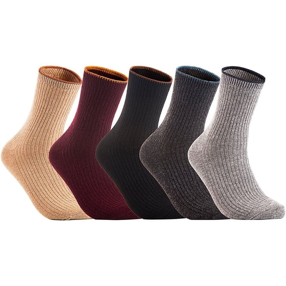 The Most Gorgeous Women's 5 Pairs Wool Crew Boot Socks Soft, Strong, Super Comfortable With Unique Designs LA1612 One Size Random Colors
