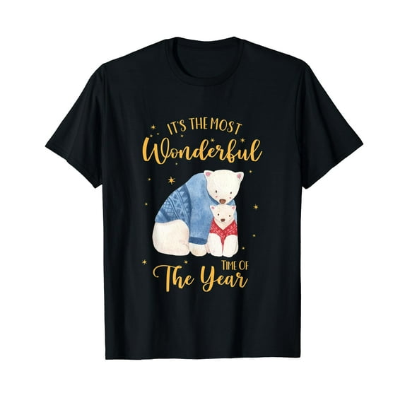The Most Wonderful Time - Cute Polar Bear Christmas Pajama T-Shirt