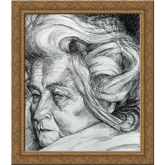 The Mother 24x20 Gold Ornate Wood Framed Canvas Art by Umberto Boccioni