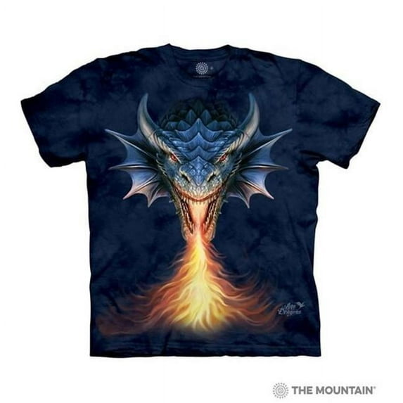 The Mountain 1059215 Fire Breather Adult Classic Shirt, Blue - 3XL
