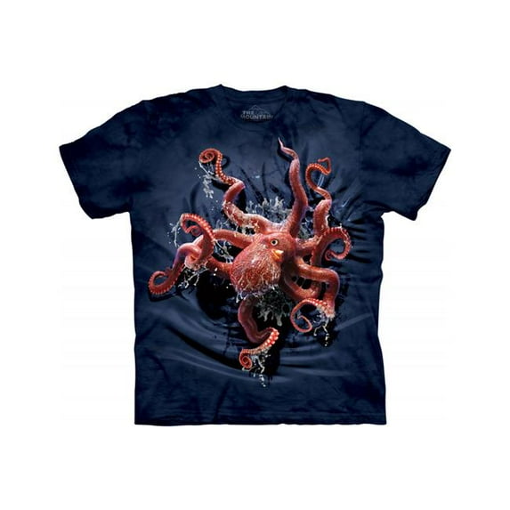 The Mountain 1059530 Blue Octopus Climb Adult Classic T-Shirt - Small