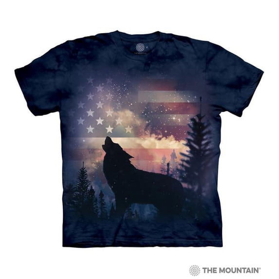 The Mountain 1059717 Patriotic Howl Adult Classic T-Shirt, Blue - 5XL